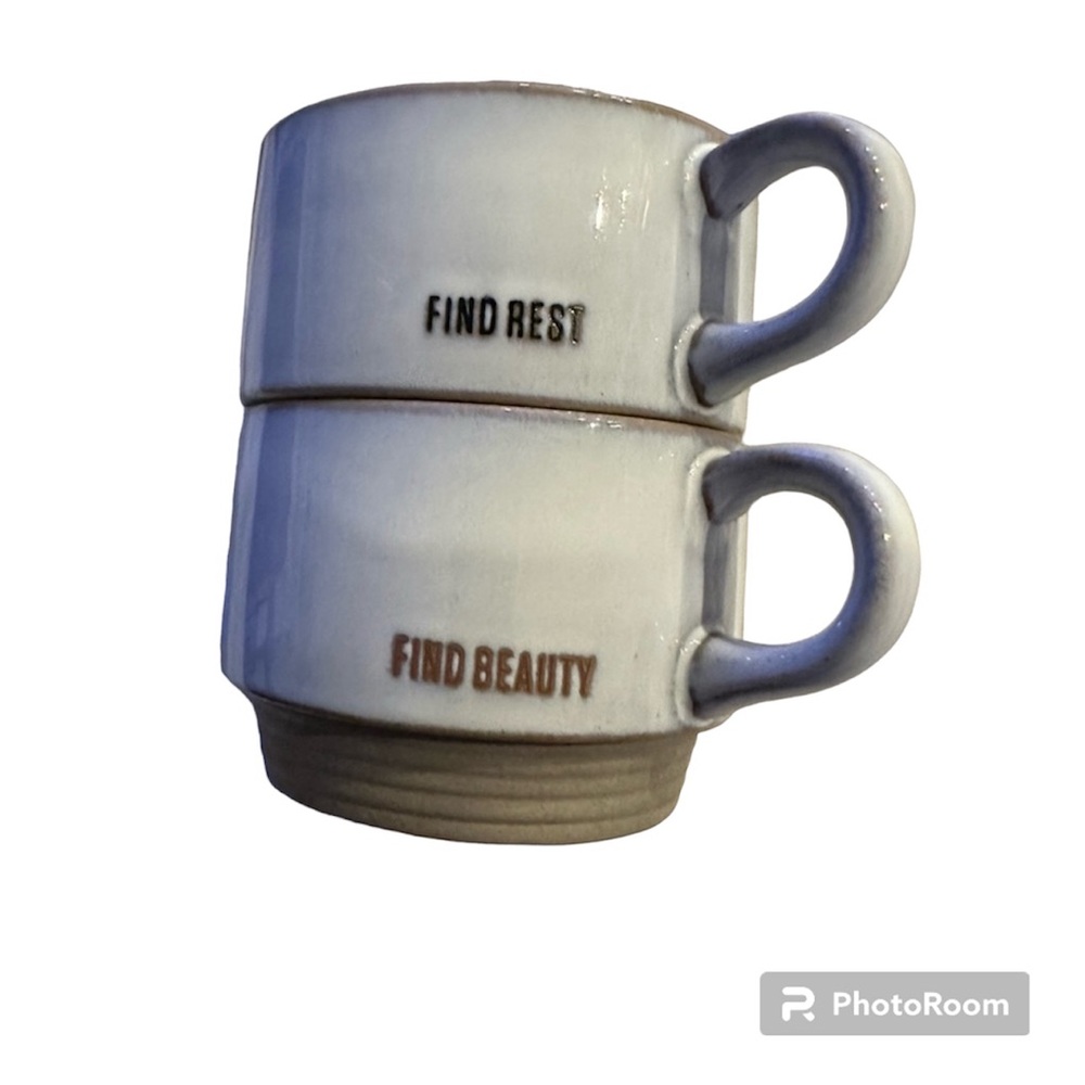 MAGNOLIA by Hearth and Hand mugs (2 stacking mugs)